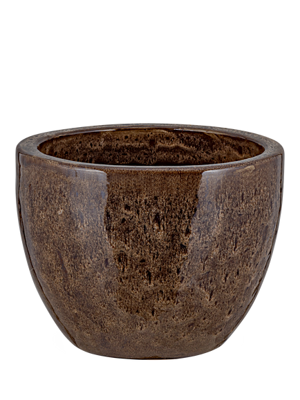 nkuku Dunai Small Terracotta Indoor/Outdoor Planter, 27cm, Metallic Copper, Metallic Copper