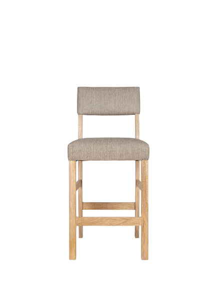 nkuku Nadeeka Mango Wood Counter Chair, Natural, Grey
