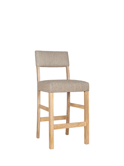 nkuku Nadeeka Mango Wood Counter Chair, Natural - view 2, Grey