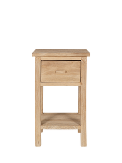nkuku Vivan 1 Drawer Mango Wood Bedside Table, Natural Wood, Natural Wood
