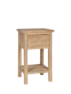 nkuku Vivan 1 Drawer Mango Wood Bedside Table, Natural Wood - view 2, Natural Wood