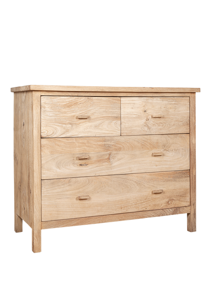 nkuku Vivan 4 Drawer Mango Wood Chest, Natural Wood, Natural Wood