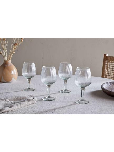 nkuku Otuba Ribbed Wine Glass, Set of 4, 450ml, Clear - view 2, Clear