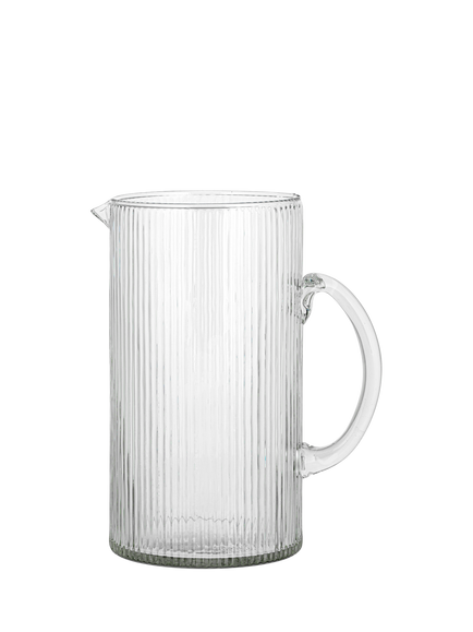 nkuku Otuba Ribbed Glass Jug, 2.25L, Clear, Clear
