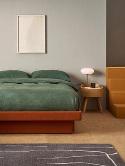 MADE Robyn Upholstered Platform Bed Frame with Drawers, King Size, Orange - view 2, Orange
