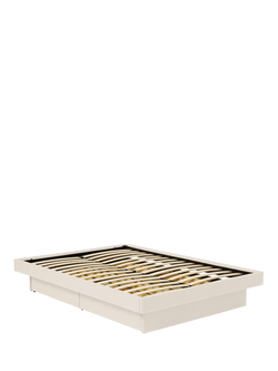 MADE Robyn Upholstered Platform Bed Frame with Drawers, Super King Size, Oatmeal - view 2, Oak