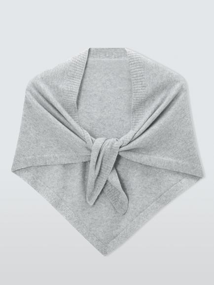 John Lewis Cashmere Triangle Scarf - view 2, Light Grey
