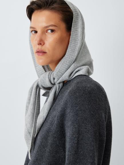 John Lewis Cashmere Triangle Scarf, Light Grey