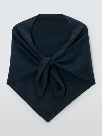 John Lewis Cashmere Triangle Scarf - view 2, Navy