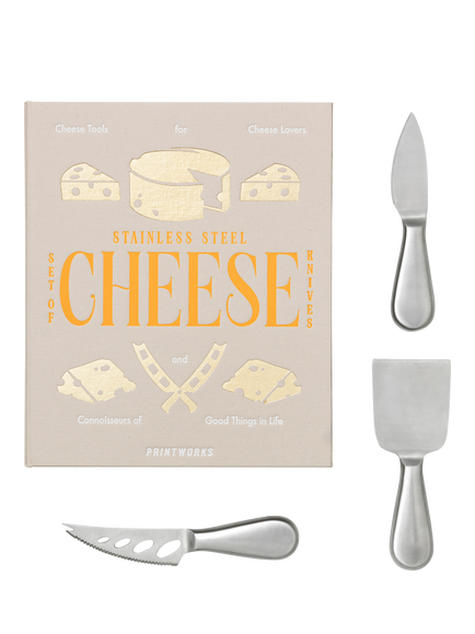 PRINTWORKS Essentials Cheese Tools Gift Set, Beige