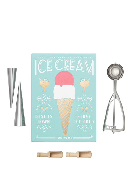 PRINTWORKS Essentials Ice Cream Tools Gift Set, Blue