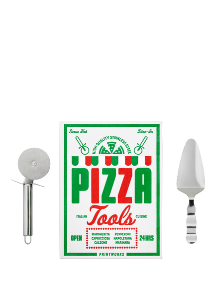 PRINTWORKS The Essentials Pizza Tools Gift Set, Green