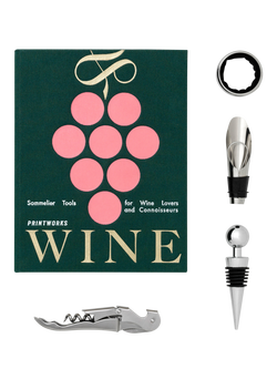 PRINTWORKS The Essentials Wine Tools Gift Set, Green