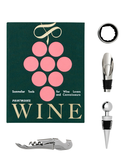 PRINTWORKS The Essentials Wine Tools Gift Set, Green