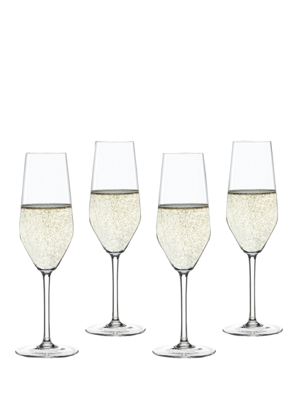 Spiegelau Style Crystal Glass Champagne Flute, Set of 4, 240ml, Clear, Clear