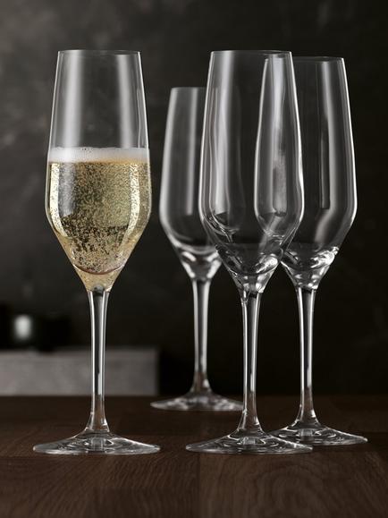 Spiegelau Style Crystal Glass Champagne Flute, Set of 4, 240ml, Clear - view 2, Clear