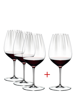 RIEDEL Performance Crystal Glass Cabernet/Merlot Wine Glass, Set of 4, 834ml, Clear, Clear