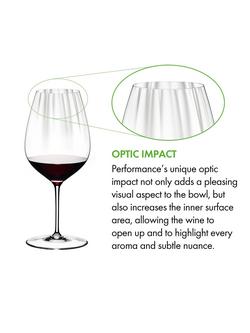 RIEDEL Performance Crystal Glass Cabernet/Merlot Wine Glass, Set of 4, 834ml, Clear - view 2, Clear