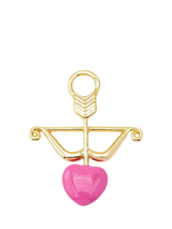 frkl. Rebel Heart Shot to the Heart Charm, Gold/Pink, Gold/Pink