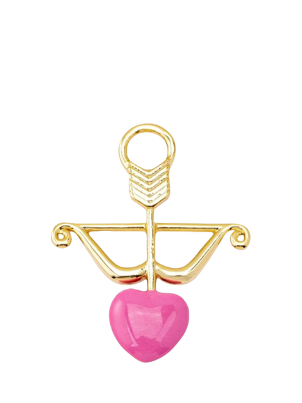 frkl. Rebel Heart Shot to the Heart Charm, Gold/Pink, Gold/Pink