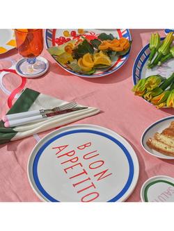 In The Roundhouse Buon Appetito Fine China Dinner Plate, 25cm, White/Multi - view 2, Multi