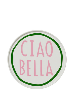 In The Roundhouse Ciao Bella Fine China Dinner Plate, 25cm, White/Multi, Multi