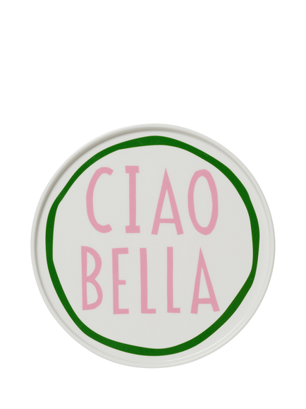In The Roundhouse Ciao Bella Fine China Dinner Plate, 25cm, White/Multi, Multi