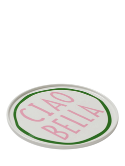 In The Roundhouse Ciao Bella Fine China Dinner Plate, 25cm, White/Multi - view 2, Multi
