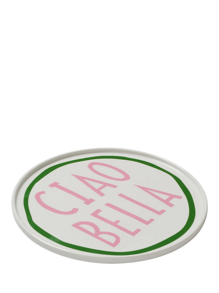In The Roundhouse Ciao Bella Fine China Dinner Plate, 25cm, White/Multi - view 2, Multi