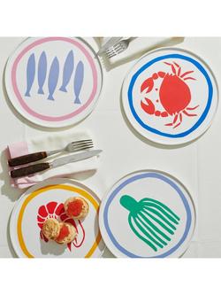 In The Roundhouse Crab Fine China Dinner Plate, 25cm, White/Multi - view 2, Multi