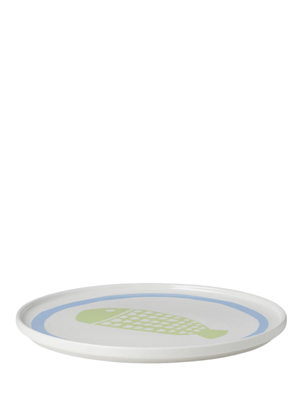 In The Roundhouse Fish Fine China Dinner Plate, 25cm, White/Multi - view 2, Multi