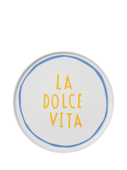 In The Roundhouse La Dolce Vita Fine China Dinner Plate, 25cm, White/Multi, Multi