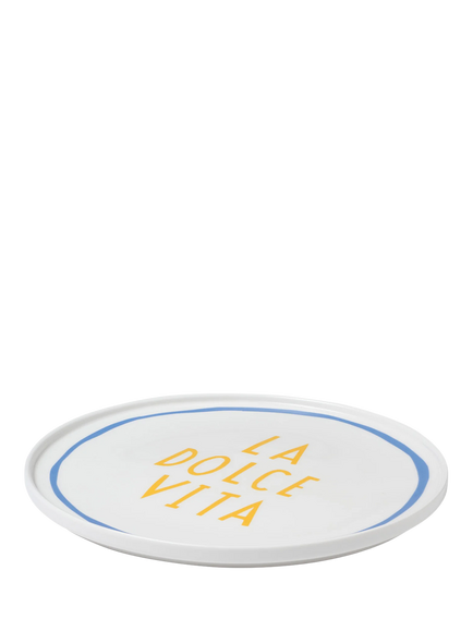In The Roundhouse La Dolce Vita Fine China Dinner Plate, 25cm, White/Multi - view 2, Multi