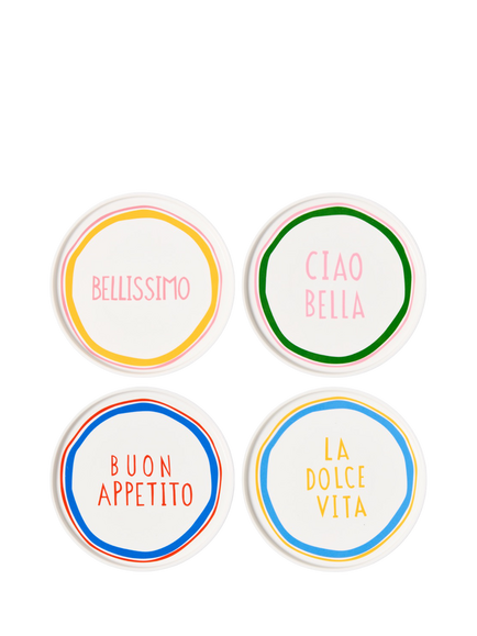 In The Roundhouse Italian Fine China Side Plates, Set of 4, 21cm, Multi, Multi