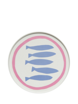 In The Roundhouse Sardine Fine China Dinner Plate, 25cm, White/Multi, Multi