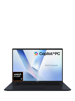 ASUS Vivobook 18 Copilot+ PC Laptop, AMD Ryzen AI 7 Processor, 32GB RAM, 1TB SSD, 18” WUXGA, Blue, Blue