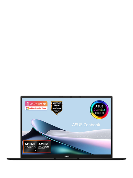 ASUS ZenBook 14 Laptop, AMD Ryzen AI 7 Processor, 32GB RAM, 1TB SSD, 14” WUXGA OLED, Black, Black