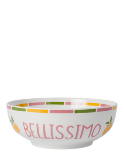 In The Roundhouse Bellissimo Fine China Serving Bowl, 25cm, White/Multi, Multi