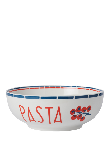 In The Roundhouse Italian Fine China Pasta Serving Bowl, 25cm, White/Multi, Multi