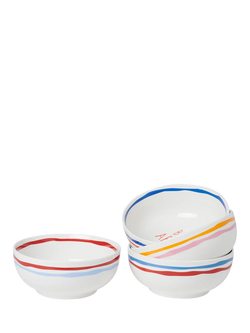 In The Roundhouse Italian Fine China Serving Bowls, Set of 4, 17cm, White/Multi - view 2, Multi