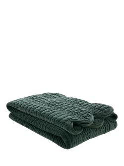 Laura Ashley Velvet Scallop Bedspread, Pine Green, Pine Green