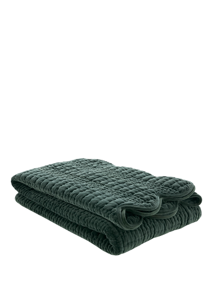 Laura Ashley Velvet Scallop Bedspread, Pine Green, Pine Green