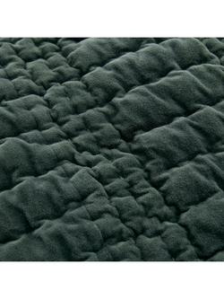 Laura Ashley Velvet Scallop Bedspread, Pine Green - view 2, Pine Green