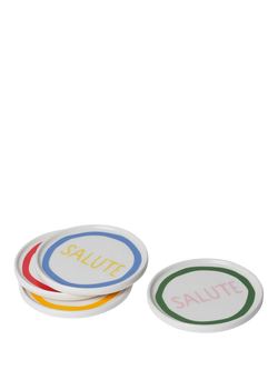 In The Roundhouse Salute Fine China Side Round Coasters, Set of 4, Multi - view 2, Multi