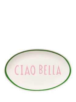 In The Roundhouse Ciao Bella Fine China Oval Dish, 20cm, White/Multi, Multi
