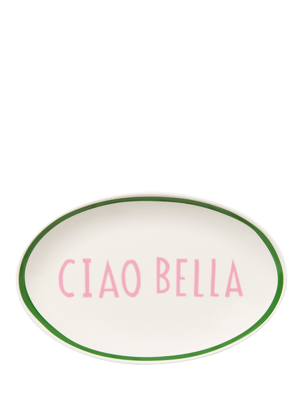 In The Roundhouse Ciao Bella Fine China Oval Dish, 20cm, White/Multi, Multi
