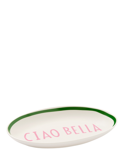 In The Roundhouse Ciao Bella Fine China Oval Dish, 20cm, White/Multi - view 2, Multi
