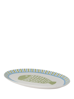 In The Roundhouse Fish Fine China Oval Platter, 45cm, White/Multi - view 2, Multi