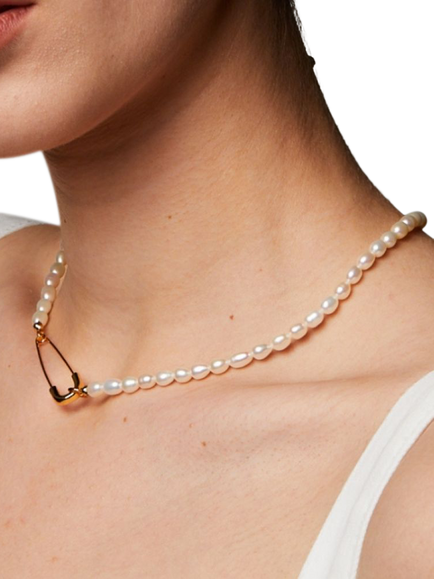 frkl. Punk Pearl Necklace, Pearl - view 2, Pearl