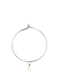Recognised Signature Pearl Bangle, Silver, Silver